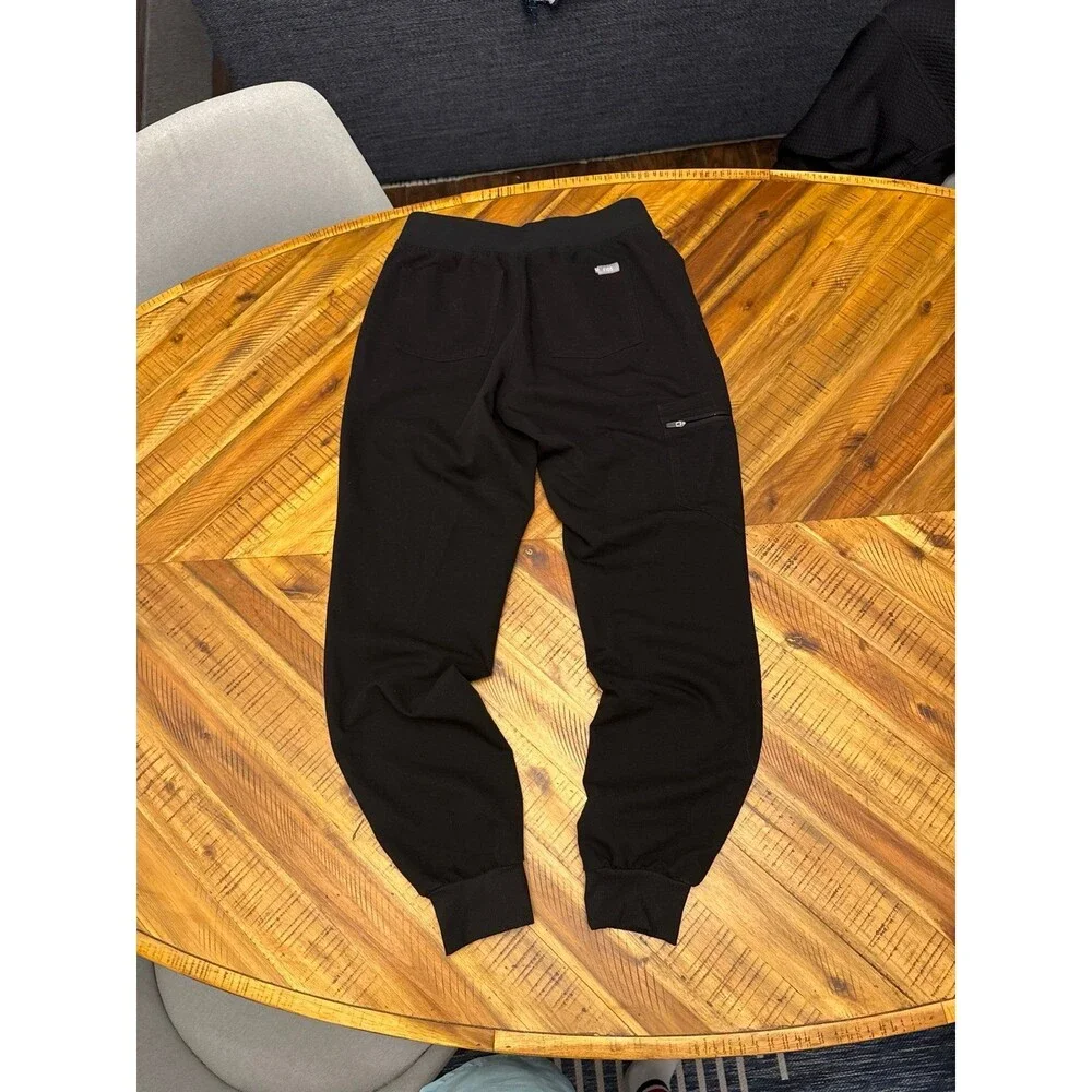 Figs Yola Jogger Scrub Pants Men’s XS Black Gray Drawstring Cargo Medical EUC